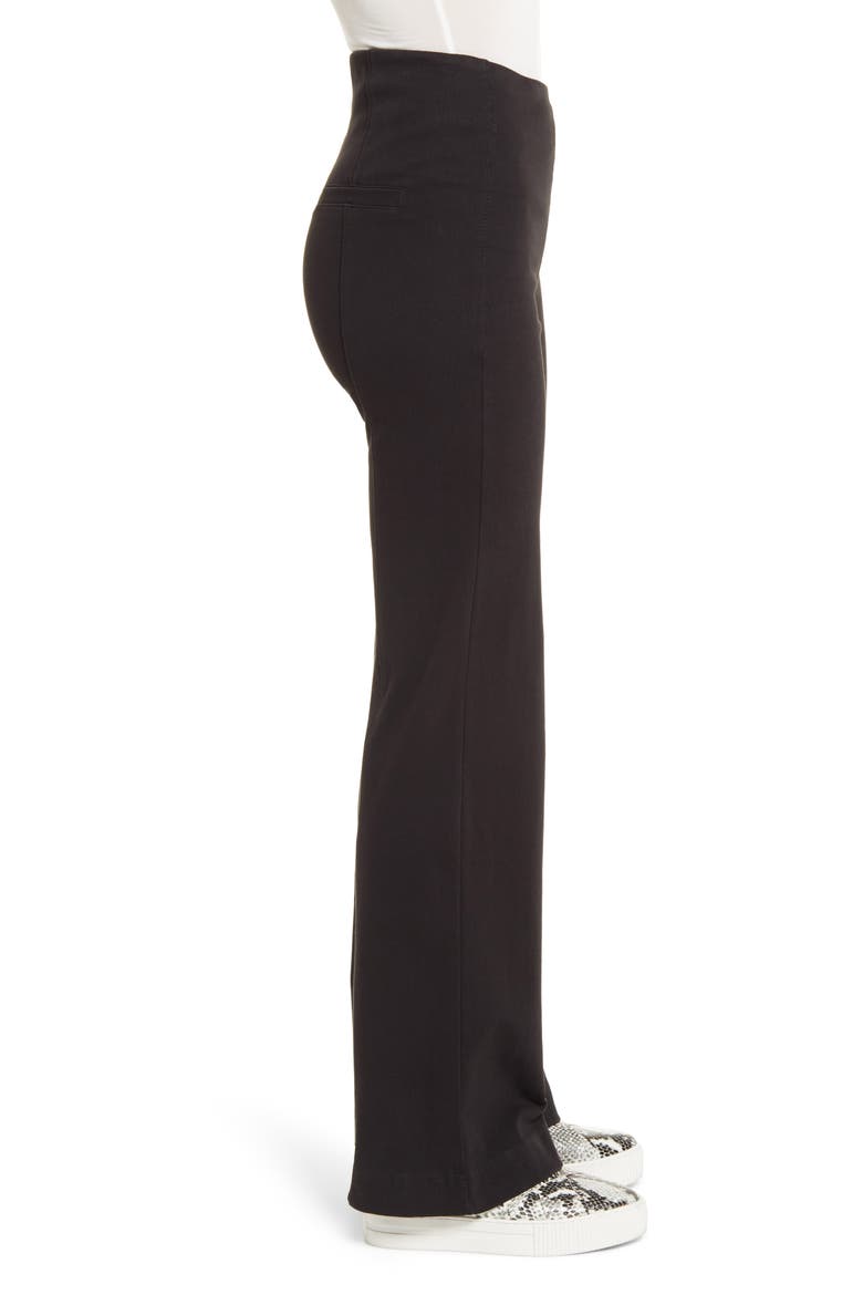'Lyssentials Wide Leg Denim Trousers, Alternate, color, BLACK