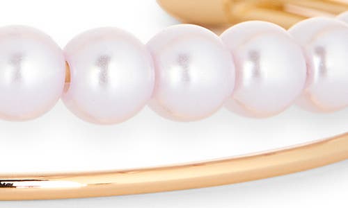 Nordstrom Rack Faux Pearl Center Row Cuff Bracelet In Gold