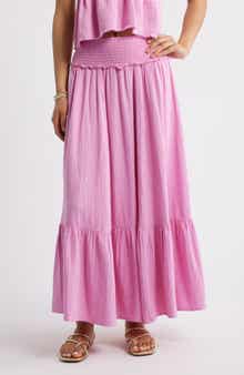 BP. Cotton Gauze Tiered Maxi Skirt
