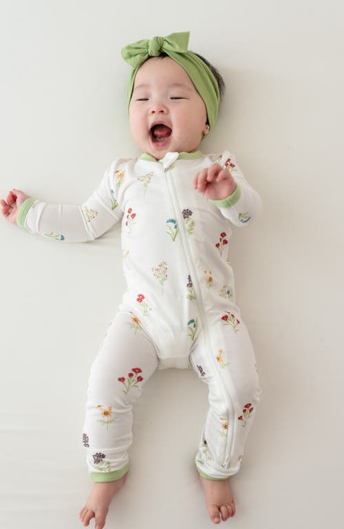Kyte Baby Wildflower Zip-up Romper In White