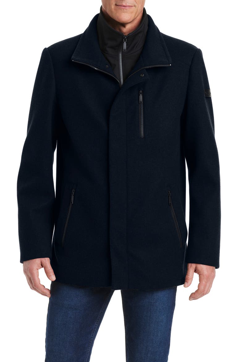 Car Coat With Bib, Alternate, color, NAVY