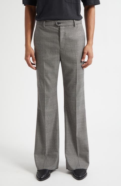 Essential Glen Plaid Tailored Flare Leg Trosuers