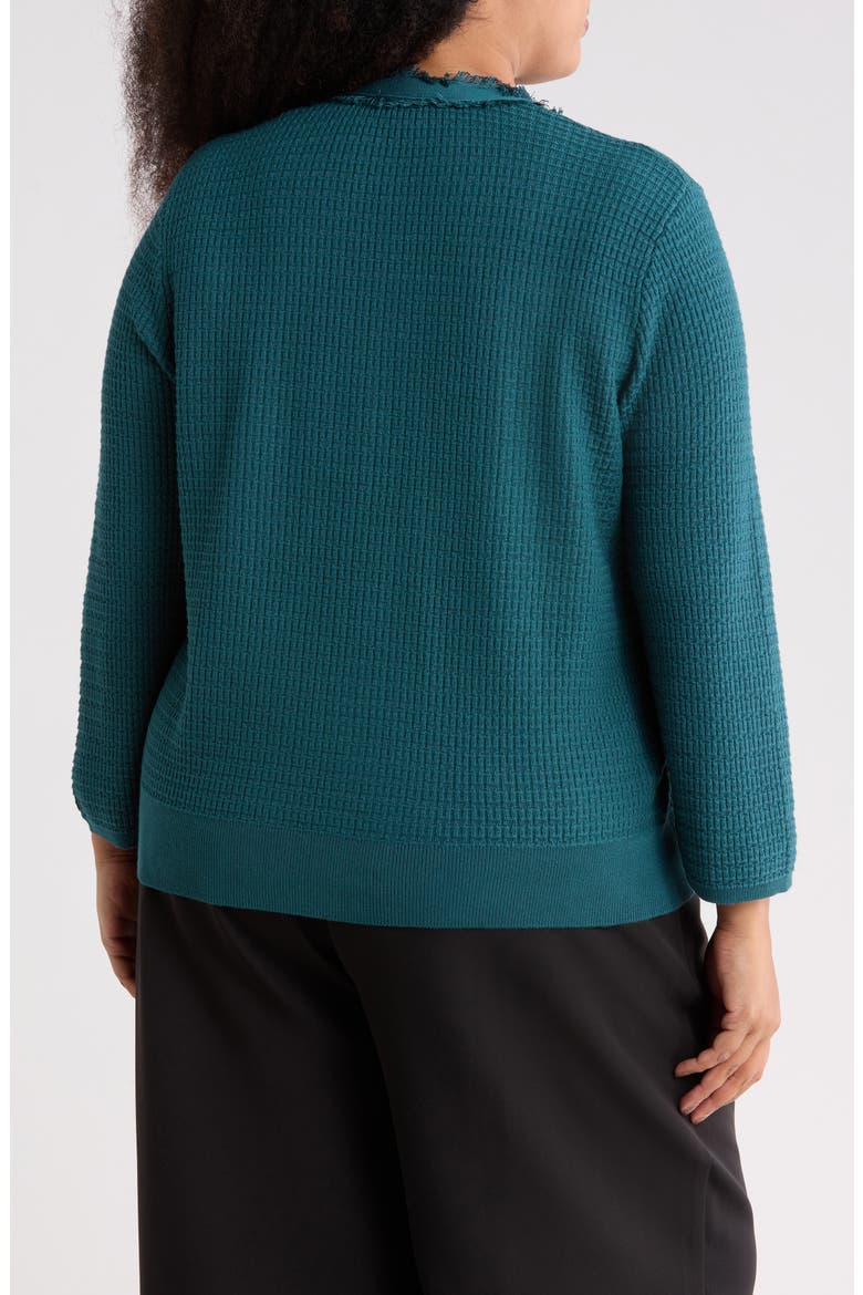 V-Neck Fringe Cardigan, Alternate, color, OCEAN TIDE