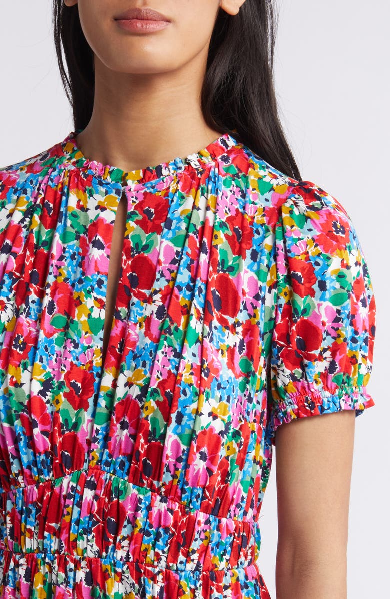Boden Floral Ruched Jersey Midi Dress, Alternate, color, 