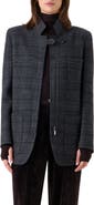 Akris Kamila Plaid Virgin Wool Zip Jacket