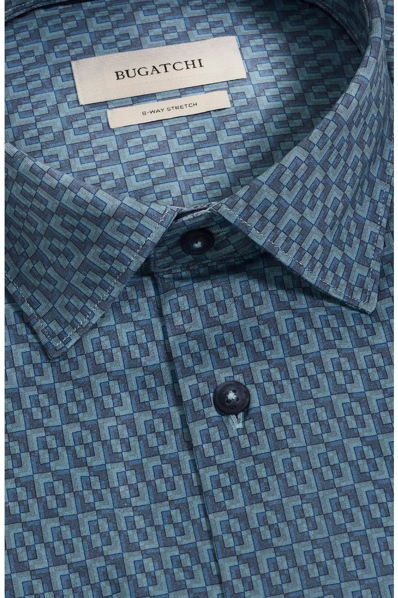 James OoohCotton® Geo Print Button-Up Shirt, Alternate, color, TEAL