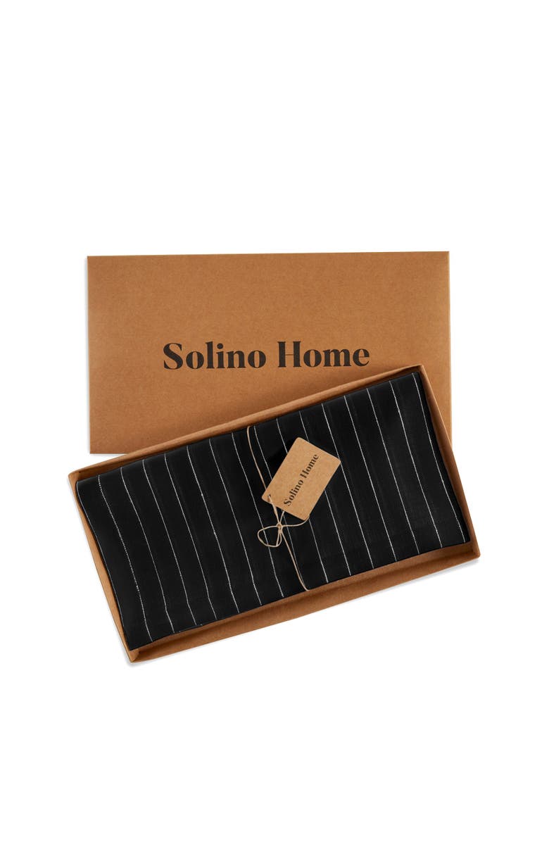 Solino Home Linen Table Throw - Pinstripe, 52" x 52", 52" x 52", Alternate, color,