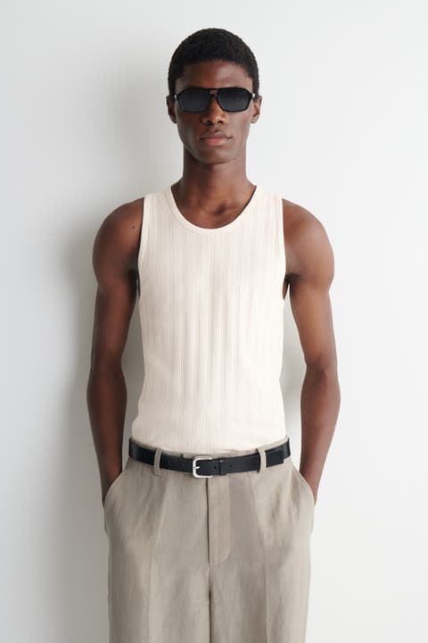 Slim-fit Wide-rib Cotton Tank Top