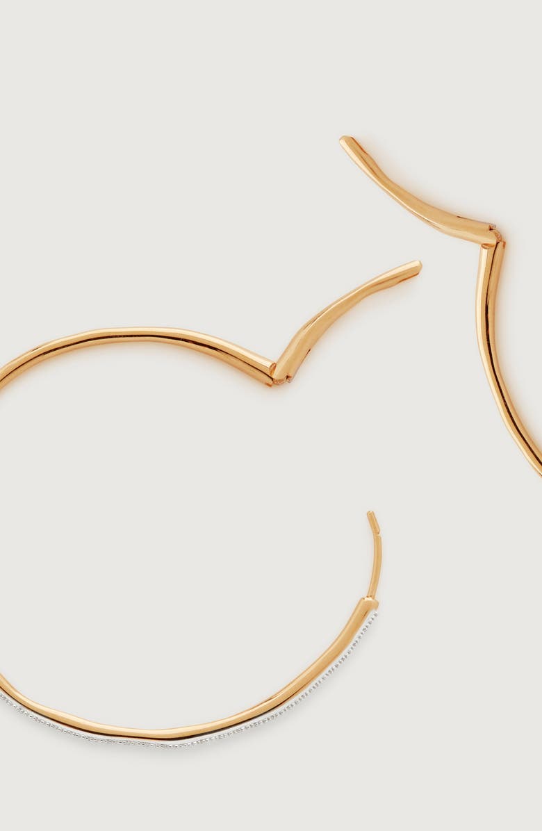 Monica Vinader Riva Cocktail Diamond Hoop Earrings, Alternate, color, Gold