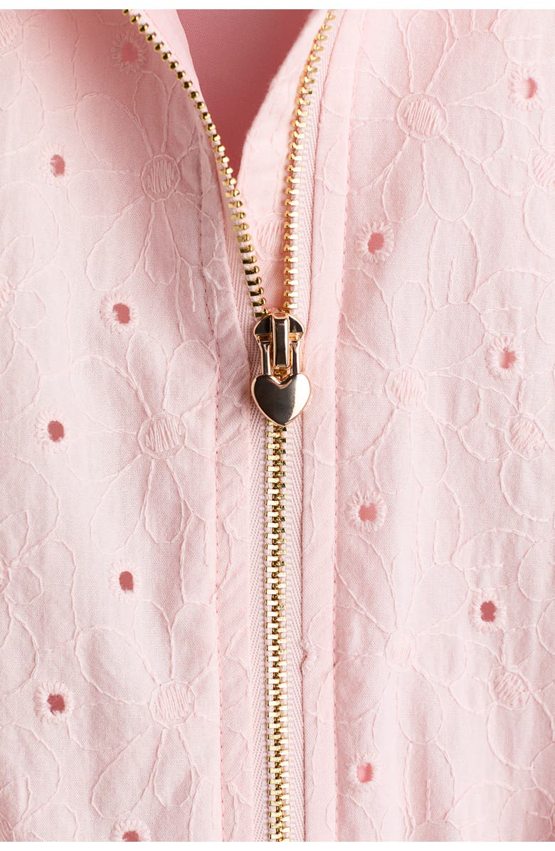 H&M Broderie Anglaise Blouson Jacket, Alternate, color, Light Pink