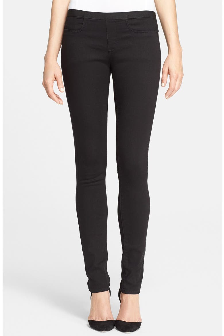'Halo' Coated Leggings, Main, color, BLACK