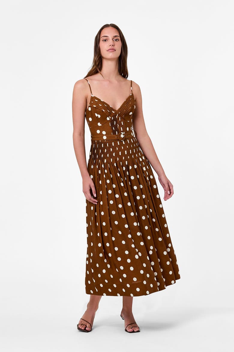 Mireille Print Dress, Alternate, color, Spice Ivory Polka Dot