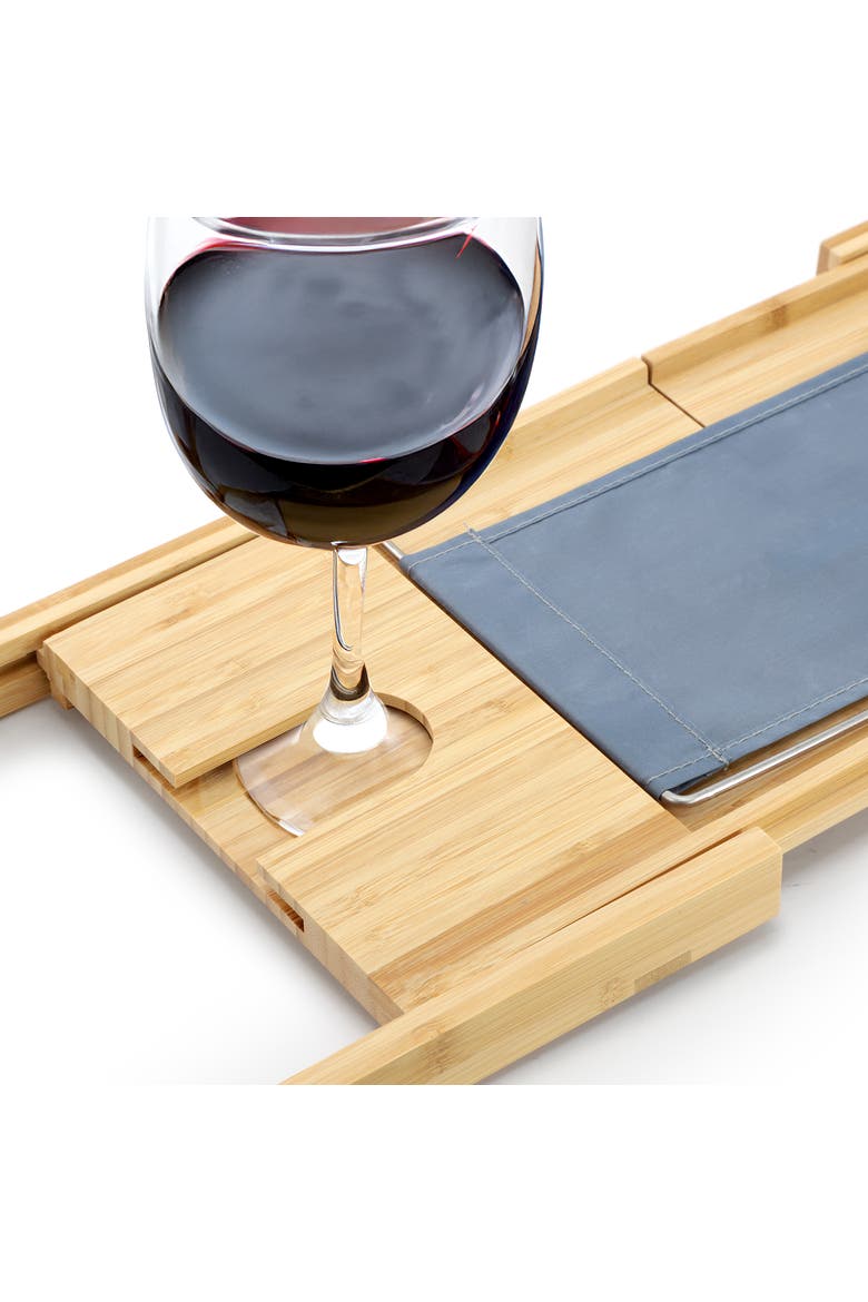 Expandable Wood Bath Tray, Alternate, color, Bamboo