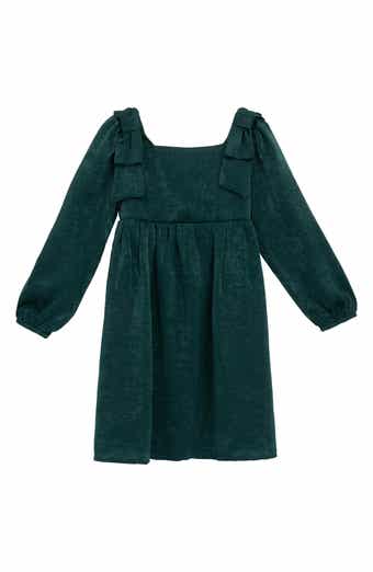Speechless Kids' Bow Shoulder Satin Long Sleeve Dress