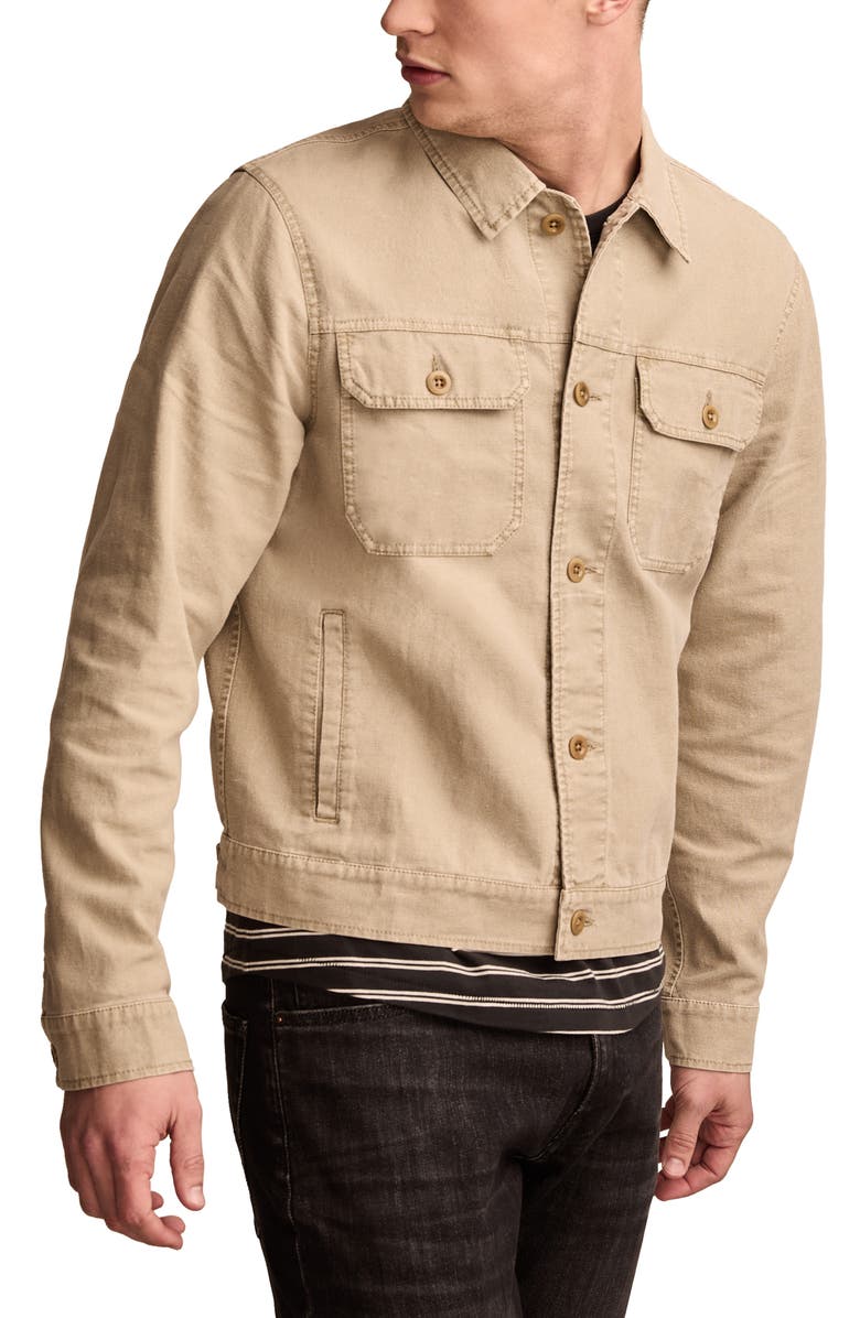 Lucky Brand Linen & Cotton Trucker Jacket, Alternate, color, 