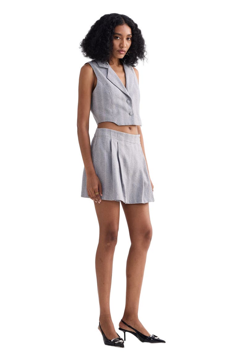 Cropped Cotton Tweed Vest, Alternate, color, Steel Breeze