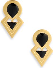 Karine Sultan Sculpted Enamel Drop Earrings