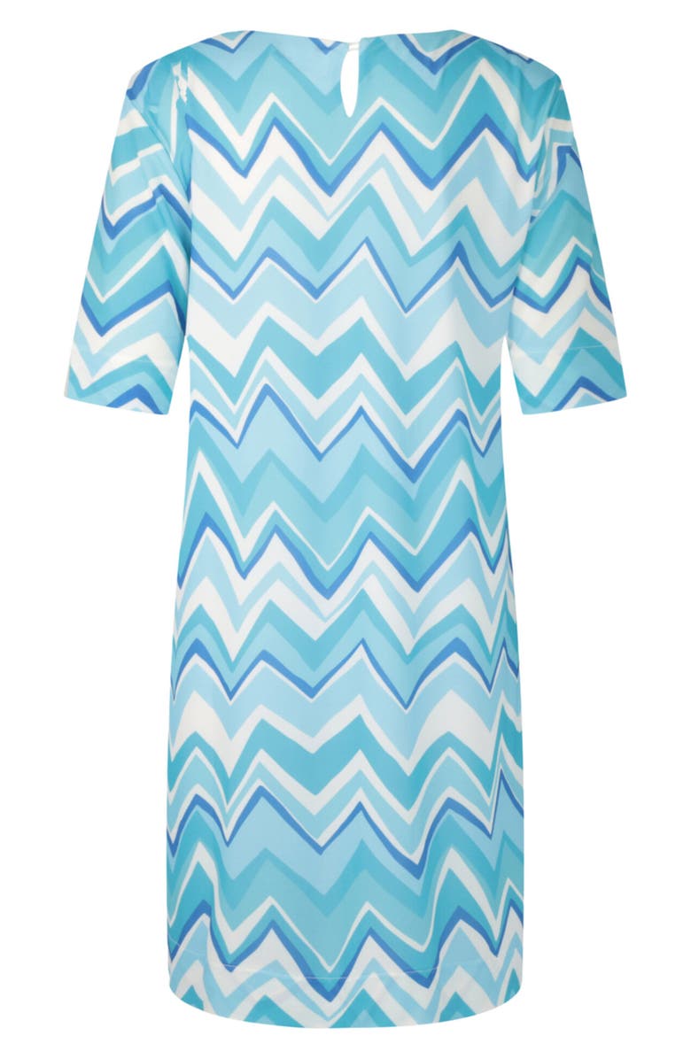 M Missoni Chevron Elbow Length Sleeve Minidress, Alternate, color, Blue Tones And White