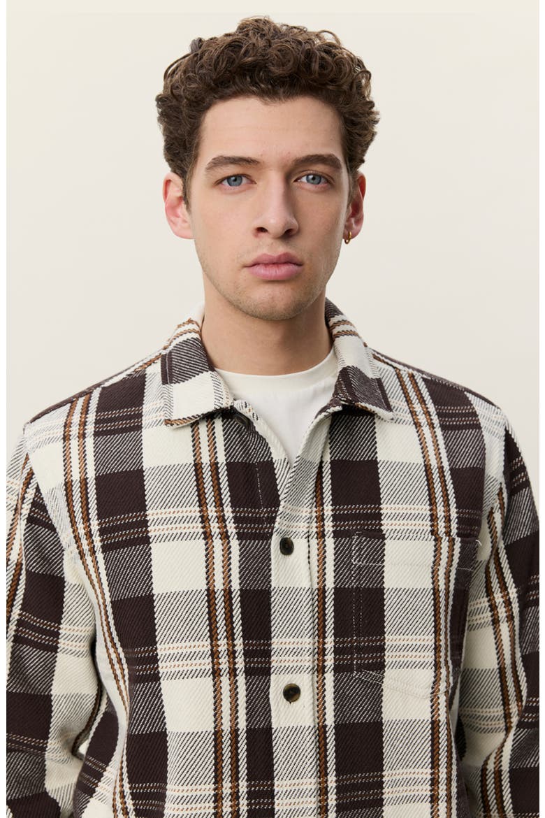 Structured Check Overshirt, Alternate, color, DARK SAND