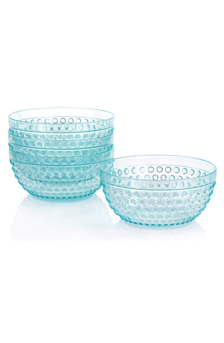 Gibson Home Plastic Bowl Set with Serving Bowl, Alternate, color, Crystal Blue