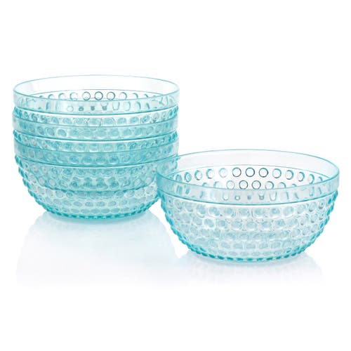 Gibson Home Plastic Bowl Set With Serving Bowl In Light Blue In Blue