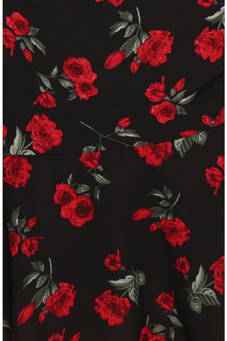 Mariska Long Sleeve Midi Dress, Alternate, color, ROSE PRINT