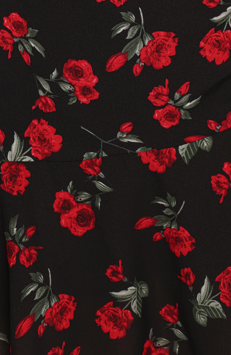 Petal & Pup Mariska Long Sleeve Midi Dress, Alternate, color, Rose Print