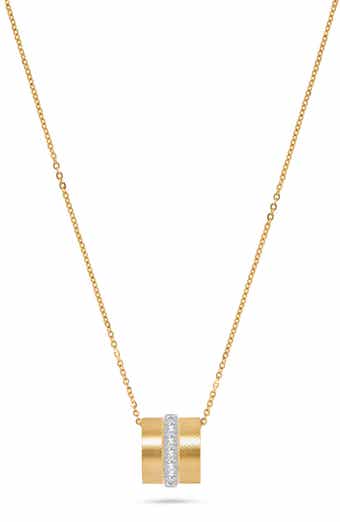 H.J. Namdar 14K Yellow Gold Diamond Rolling Pendant Necklace
