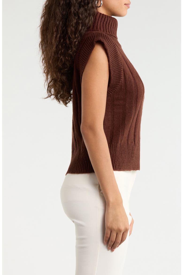 Anaya Ribbed Turtleneck Sweater, Alternate, color, CHOCOLATE