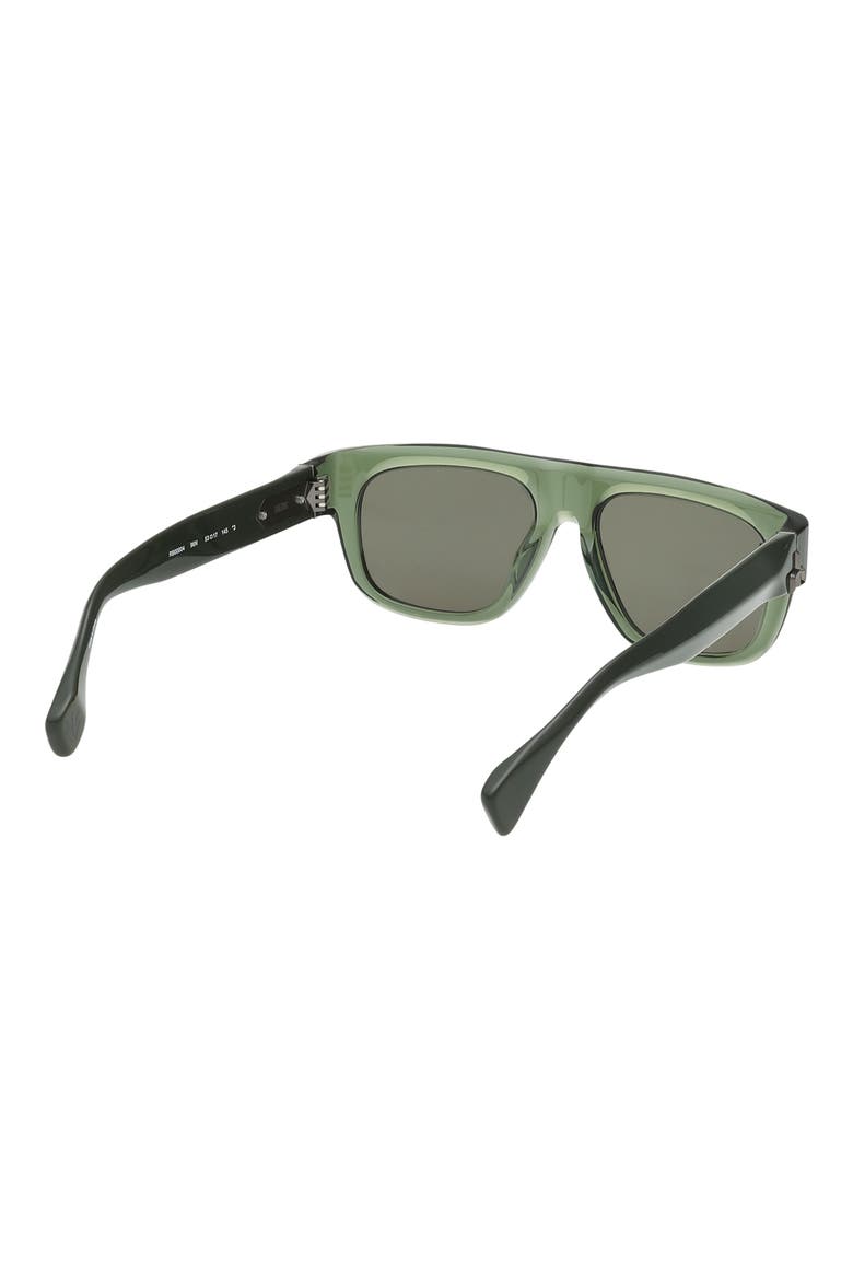 53mm Square Sunglasses, Alternate, color, CRYSTAL OLIVE / GREEN LENSES