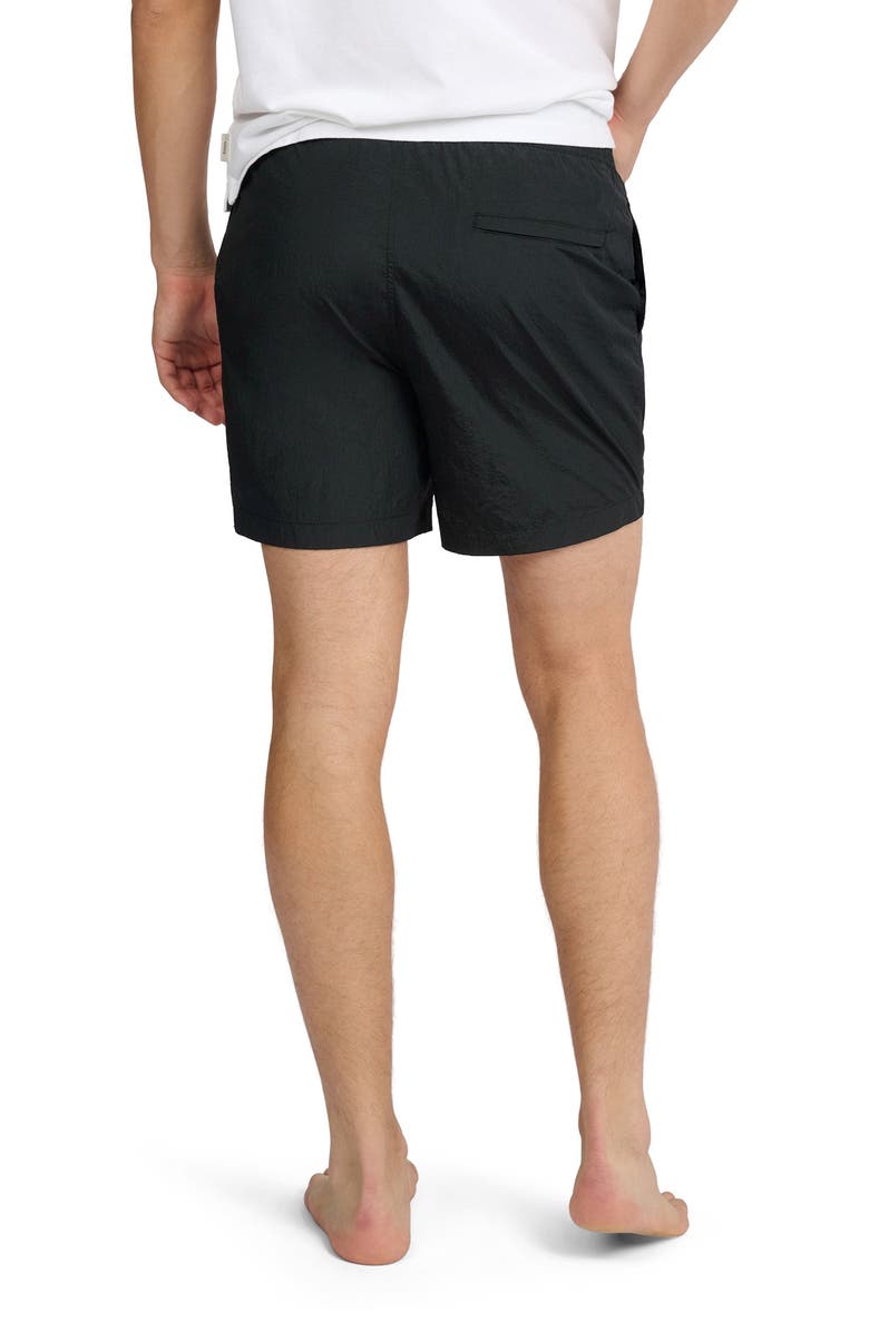 Onia Crinkle 5" Swim Trunk, Alternate, color, Black