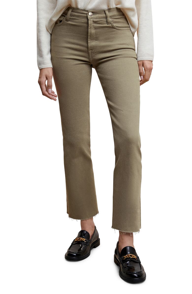 MANGO High Waist Crop Flare Jeans, Main, color,