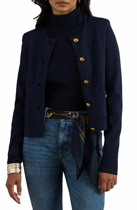 Lauren Ralph Lauren Crewneck Crop Sweater Jacket