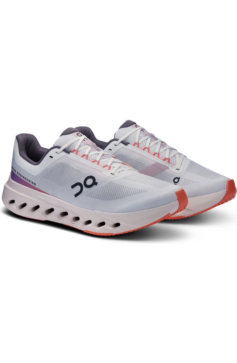 On Cloudsurfer Next Running Shoe, Main, color, White/Flame
