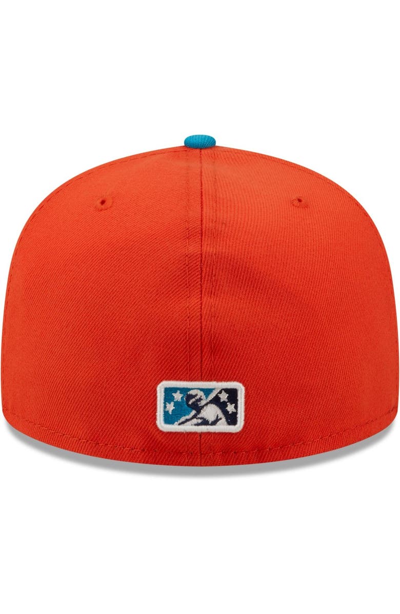 New Era Men's New Era Orange/Teal Cascabeles de Wisconsin Copa De La Diversion 59FIFTY Fitted Hat, Alternate, color,