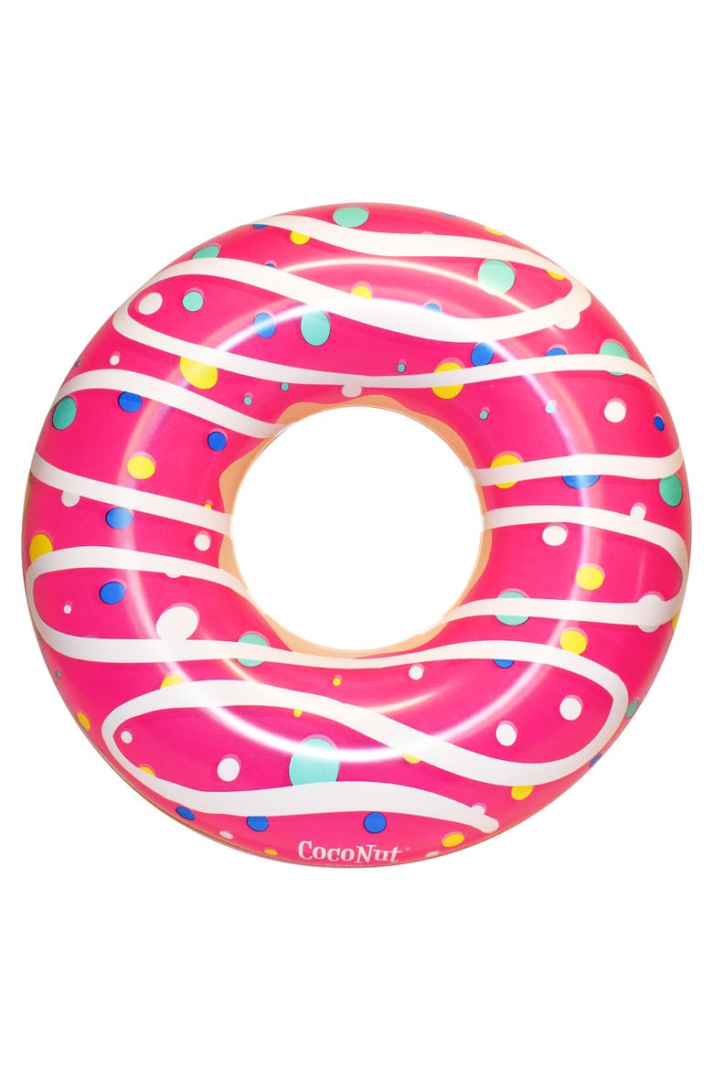 Pink Sprinkled & Glazed Donut 48 Inch Pool Ring Inflatable, Main, color, Pink
