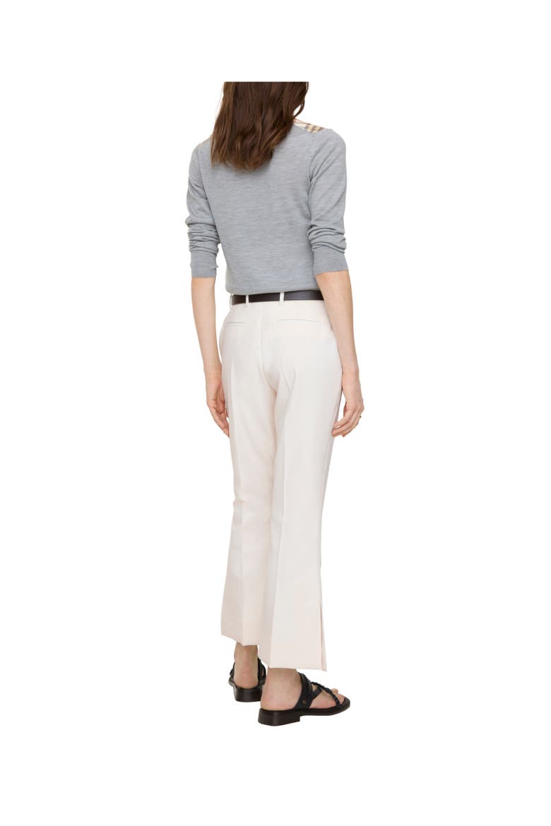 Cropped Wool Flared Trousers, Alternate, color, Alabaster white