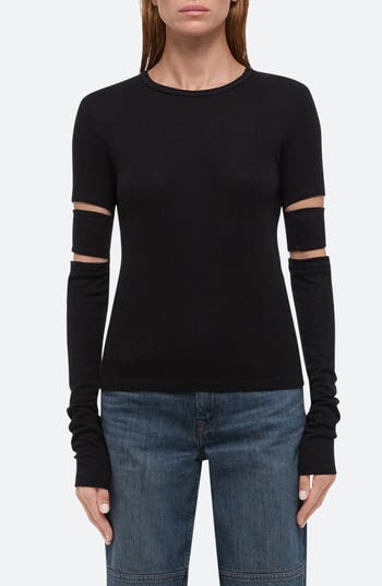 Helmut Lang Slash Sleeve Pima Cotton Blend Knit Top | Nordstrom Helmut Lang Slash Sleeve Pima Cotton Blend Knit Top | Nordstrom