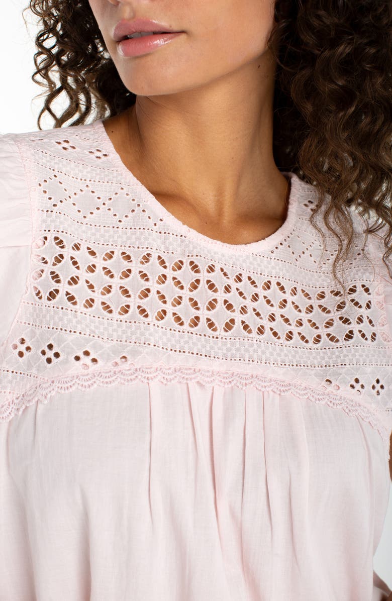 Liverpool Los Angeles Double Ruffle Sleeve Top, Alternate, color, Soft Pink