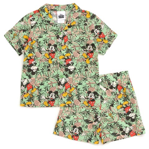 Mickey Mouse Button-Down T-Shirt & Shorts Set
