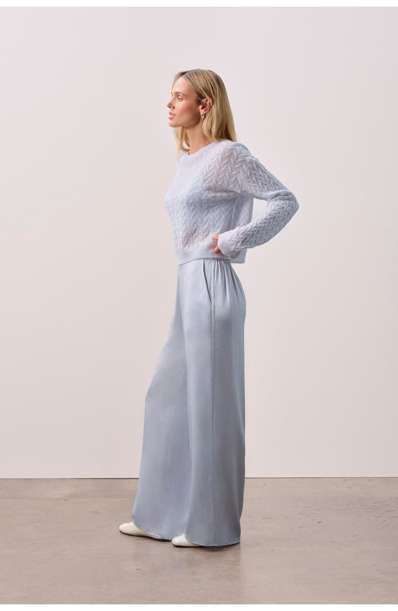 NAKED CASHMERE Silk Slip Wide Leg Pant, Alternate, color, Cloud