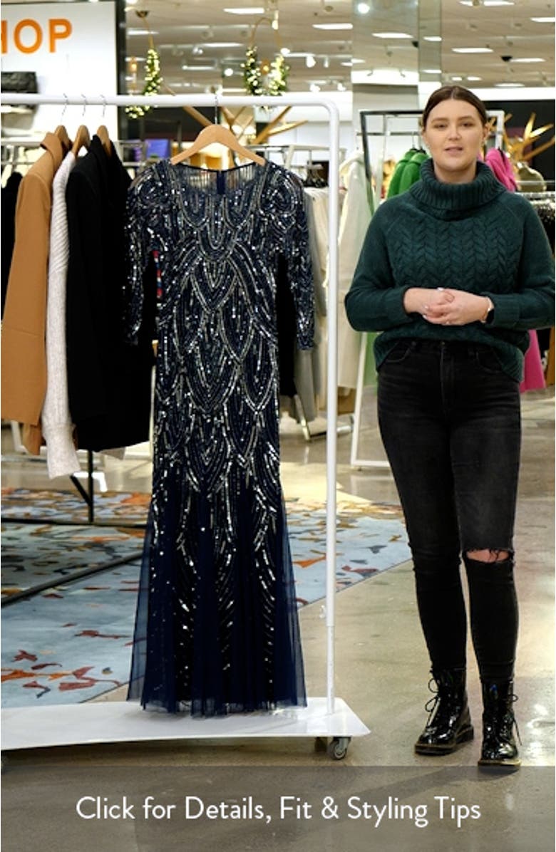 Beaded Illusion Neck Gown, sales video thumbnail