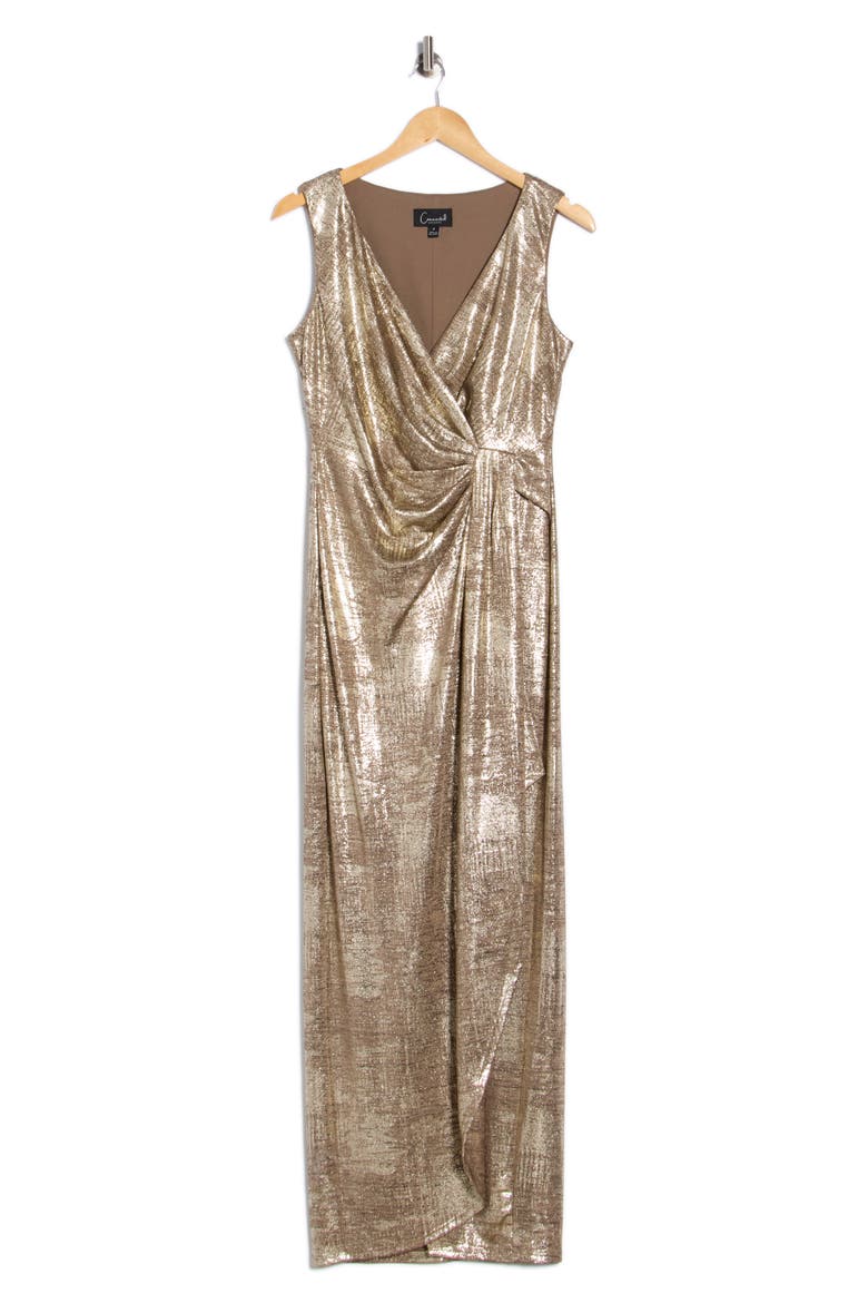 Foiled Jersey Dress, Alternate, color, FLAX