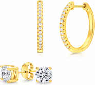 Donatello Gian Crystal Hoops And Studs Set