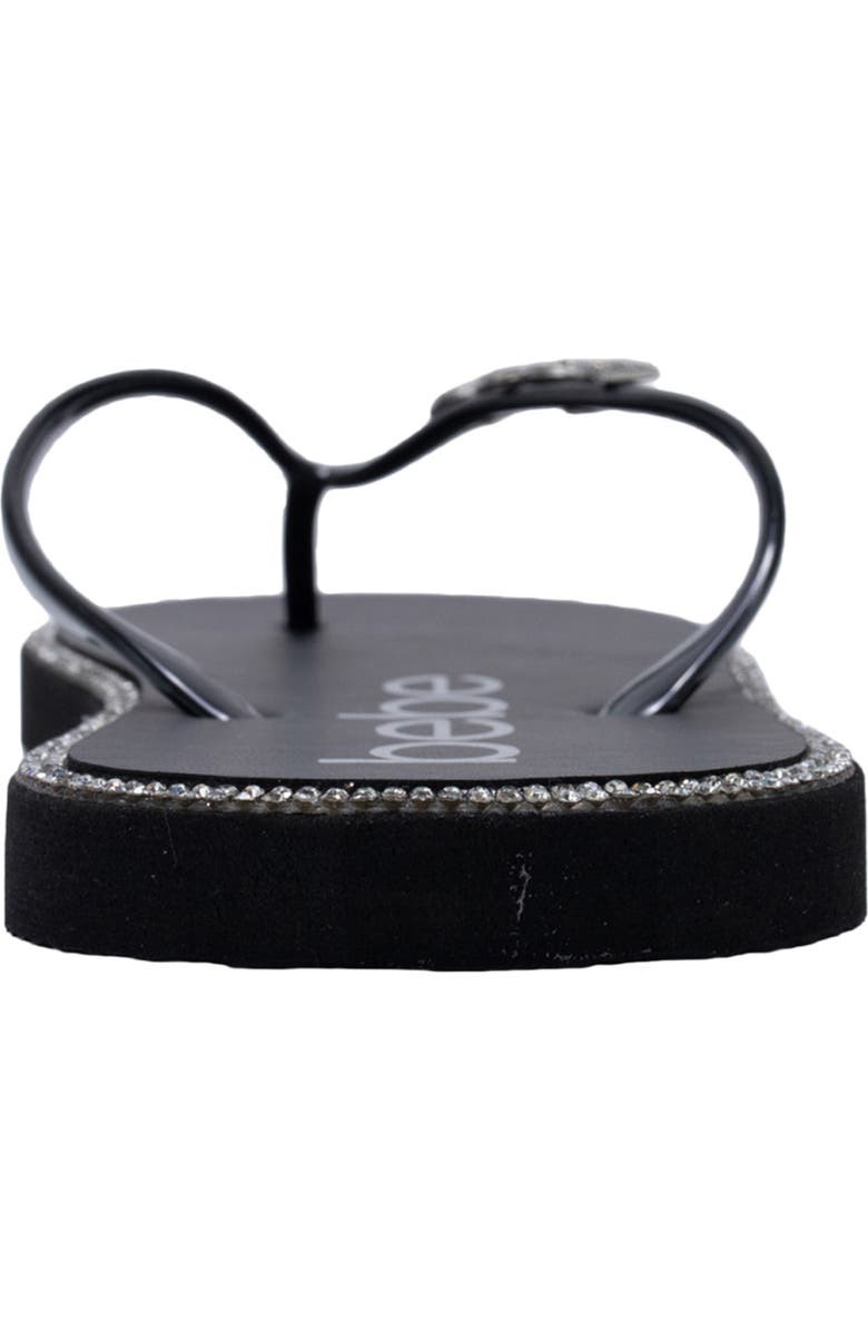 bebe Rhinestone Flip Flop, Alternate, color, Black