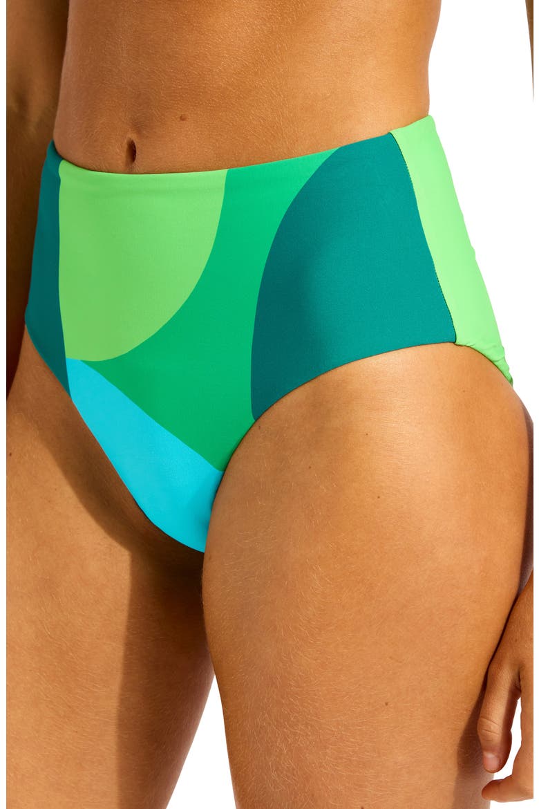 High Waist Bikini Bottoms, Alternate, color, VIVID GREEN