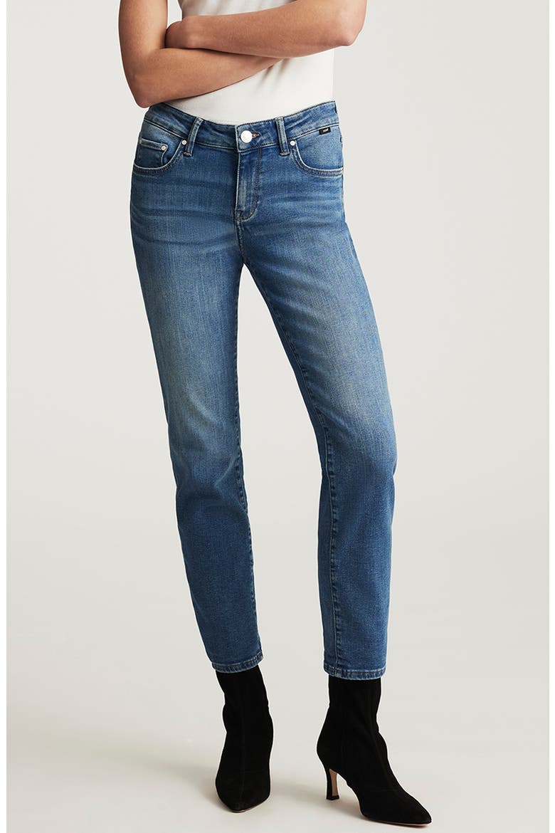 Emma Mid Rise Slim Boyfriend Jeans, Main, color, USED BRUSHED TRIBECA