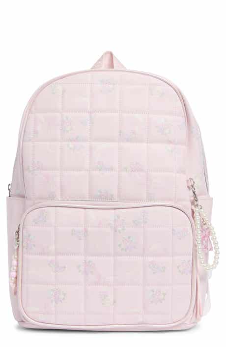 Large Bow Floral Quilted Backpack