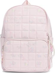 OMG Accessories Large Bow Floral Quilted Backpack