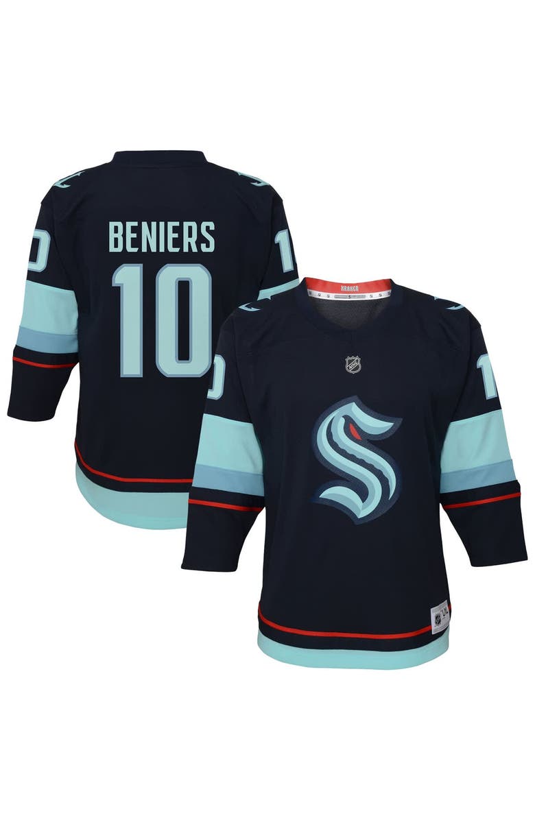 Outerstuff Youth Matty Beniers Navy Seattle Kraken Alternate Replica Player Jersey, Main, color, Navy